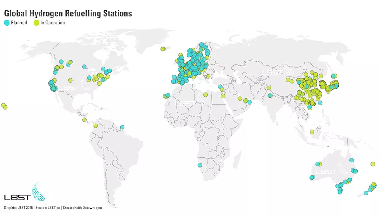Globale Expansion der Wasserstoff-Tankstelleninfrastruktur