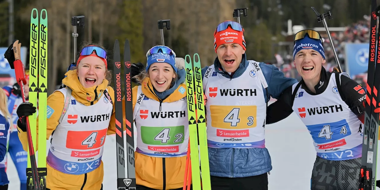 Deutschland holt Bronze im Biathlon-Mixed-Staffelrennen