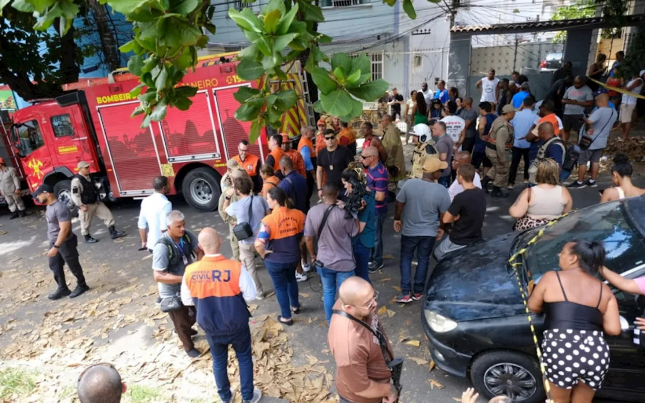 Moradores auxiliam no resgate de vítimas em incêndio em fábrica de tecidos no Rio