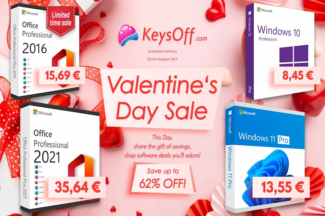 Offres exceptionnelles sur les produits Microsoft chez Keysoff pour la Saint-Valentin