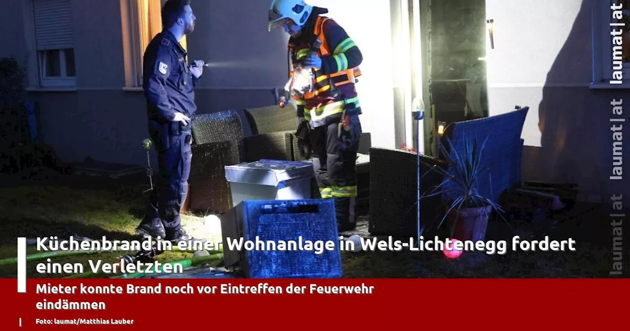 K�chenbrand in einer Wohnanlage in Wels-Lichtenegg fordert einen Verletzten