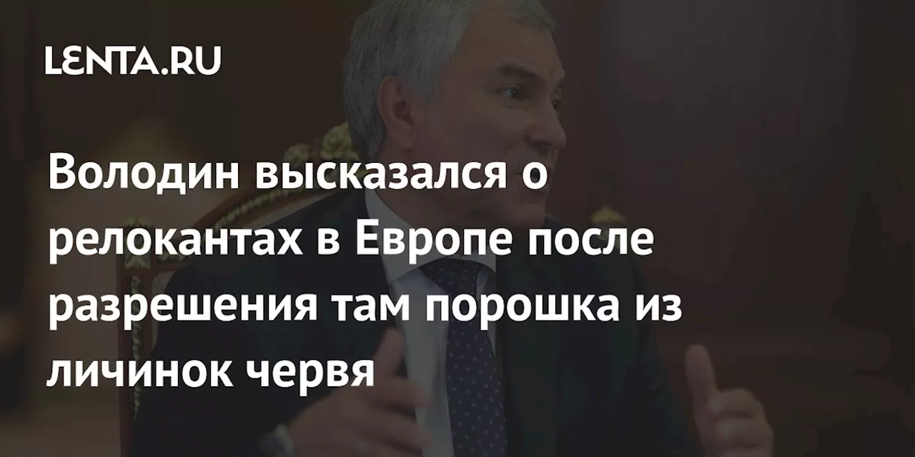 Володин высказался о релокантах в Европе после разрешения там порошка из личинок червя