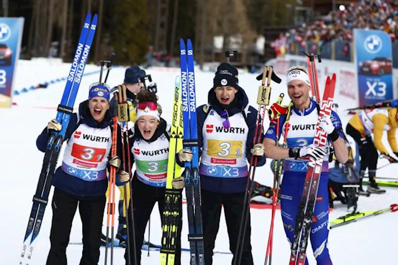 France domine le relais mixte aux Championnats du monde de biathlon