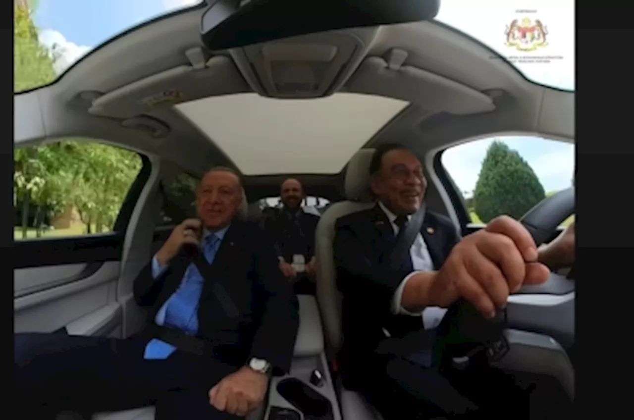 Anwar and Erdogan Share Lighthearted Test Drive of Turkey's Togg T10X