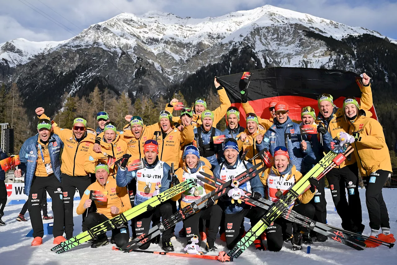 Biathlon-Weltmeisterschaft: Deutscher Traumstart mit Bronze in der Mixedstaffel