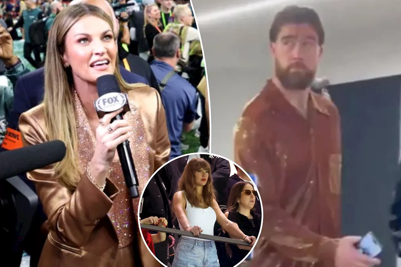 Erin Andrews Offers Comfort to Dejected Travis Kelce After Chiefs' Super Bowl Loss