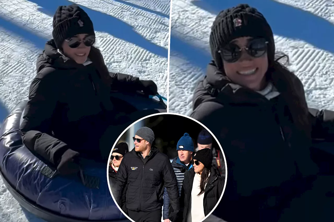 Nervous Meghan Markle Gets a Boost from Prince Harry Before Snow Tubing at Invictus Games