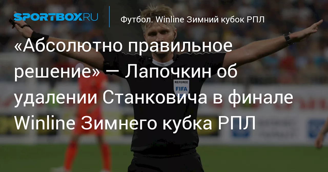 Лапочкин: Удаление Станковича в финале Зимнего кубка было правильным решением