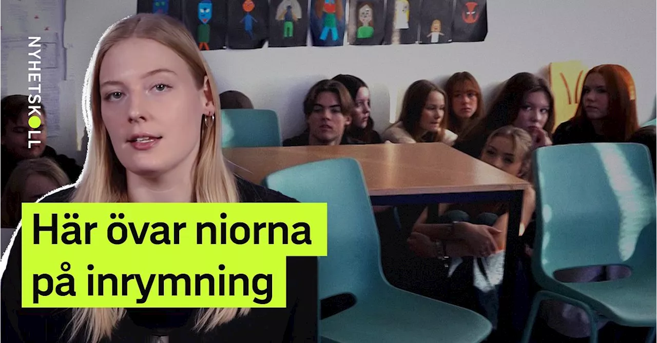 Se när eleverna övar inrymning: ”Tryggare i mitt klassrum”