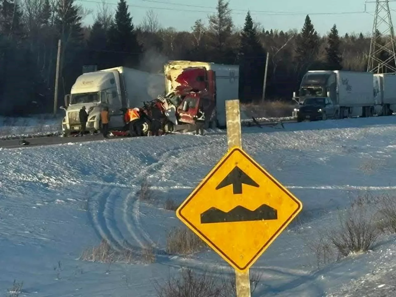 Three Hurt in Serious Transport Collision on Highway 11-17 Near Thunder Bay