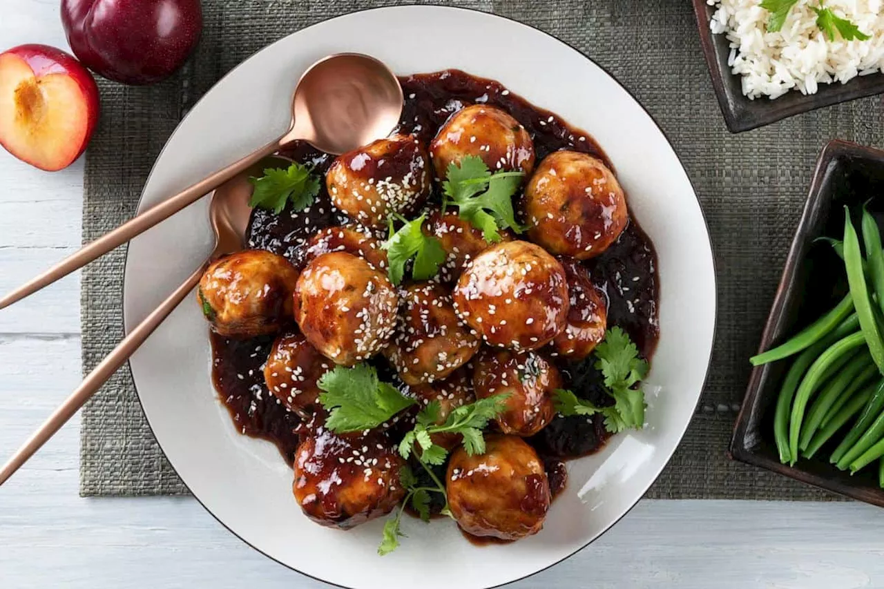 Chicken Meatballs with Sweet and Sour Plum Chutney