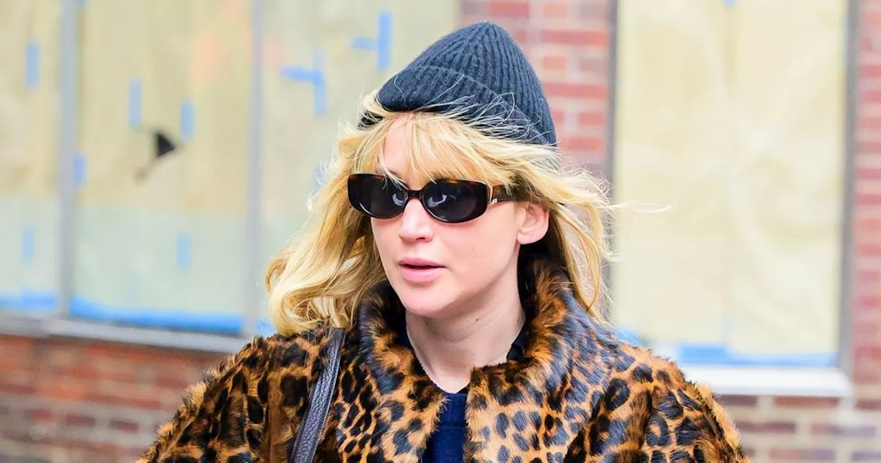 Jennifer Lawrence Rocks Wild Animal Print Coat for NYC Outing