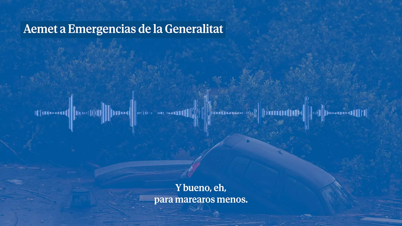 La llamada de la Aemet a Emergencias de la Generalitat a las 12 de la mañana el día de la dana: 'No vamos a marearos con más avisos'