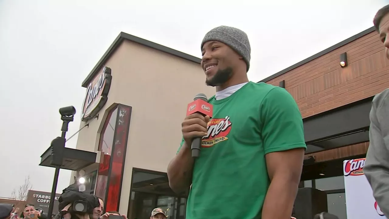 Eagles' Saquon Barkley added to roster, greets fans at Raising Cane's in Bucks County