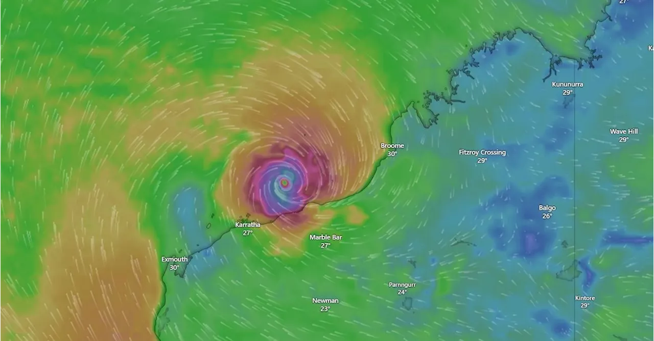 Category Five Cyclone Zelia to Slam Western Australia