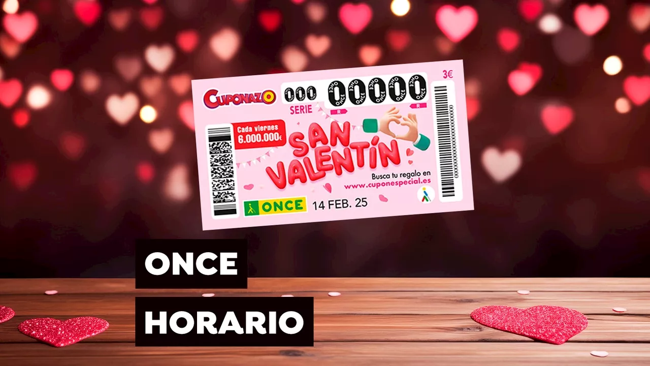 Horario y dónde ver el Sorteo del Cuponazo de San Valentín de la ONCE de este viernes 14 de febrero