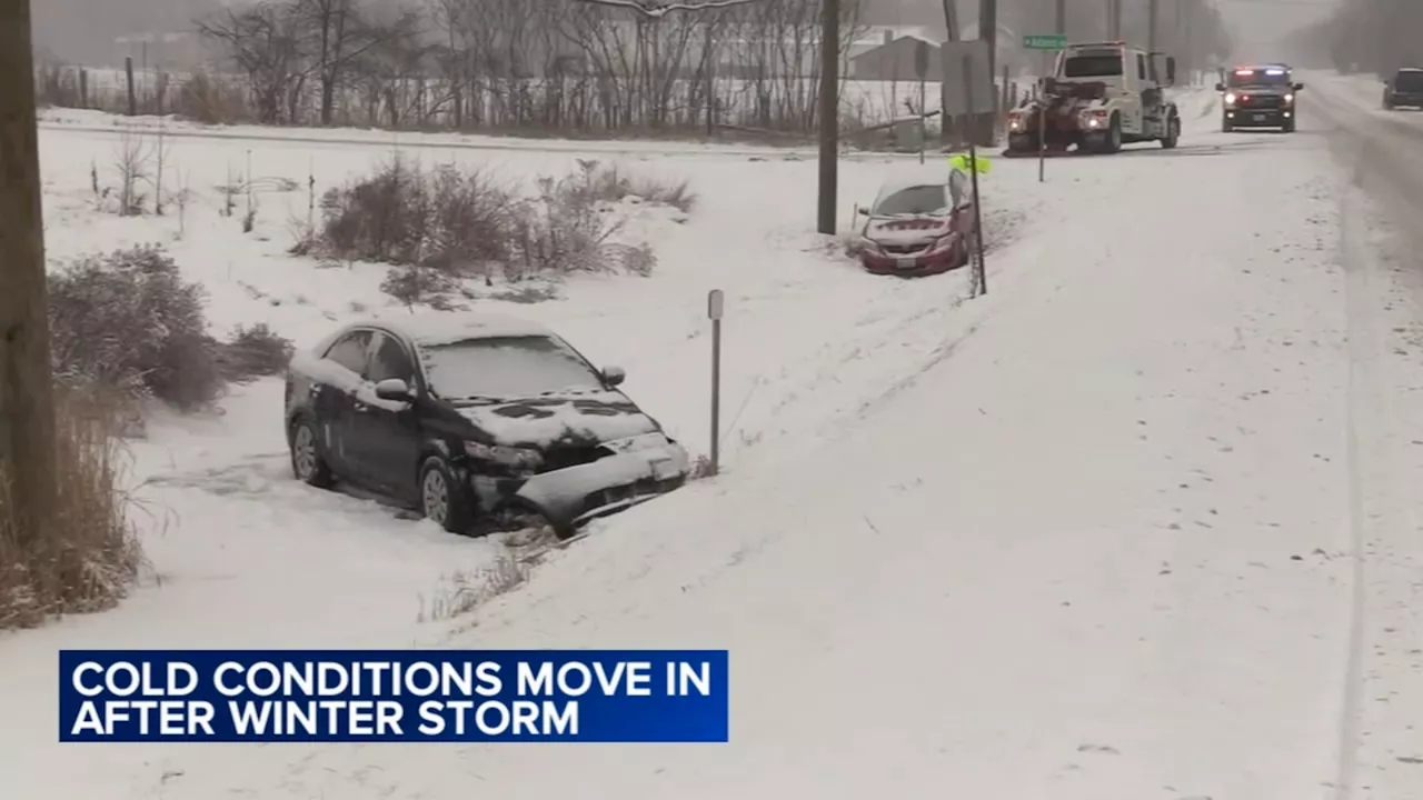 Chicago weather: Freezing cold after snow make roads slick across area