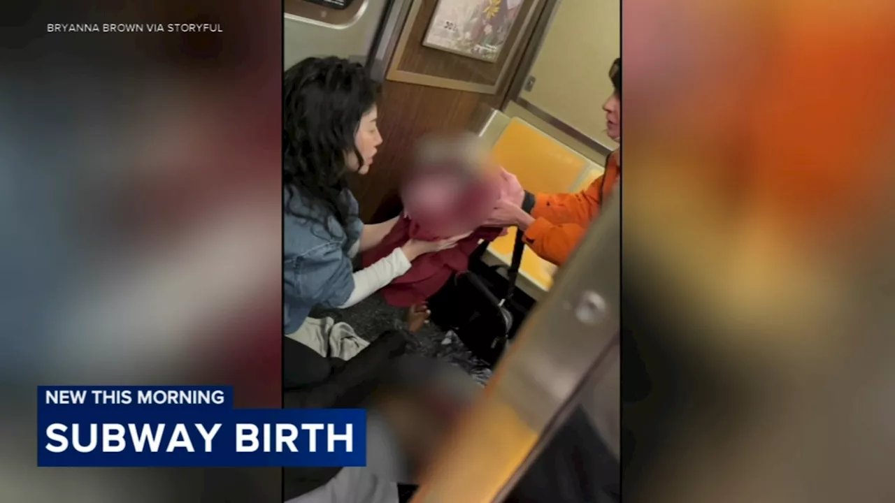 Mother gives birth to baby girl on subway train in New York, video shows