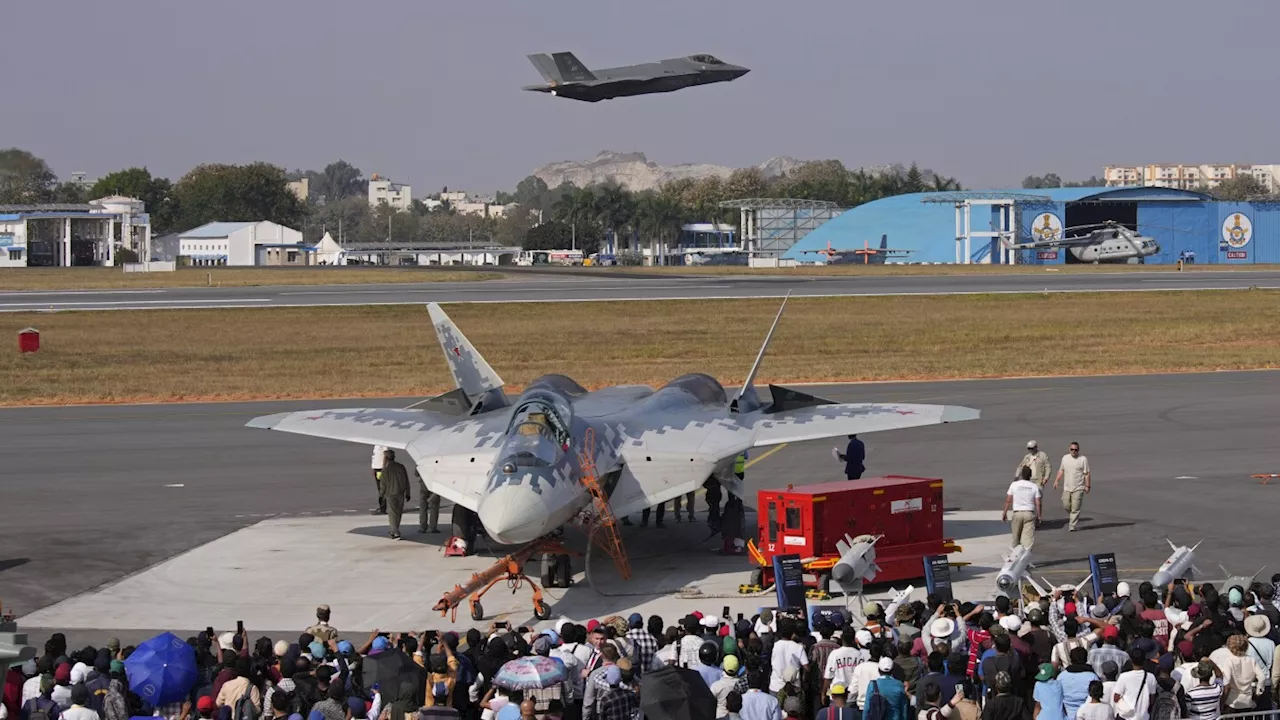 Historic Display: Russian Su-57 and US F-35 Share Space at Aero India 2025