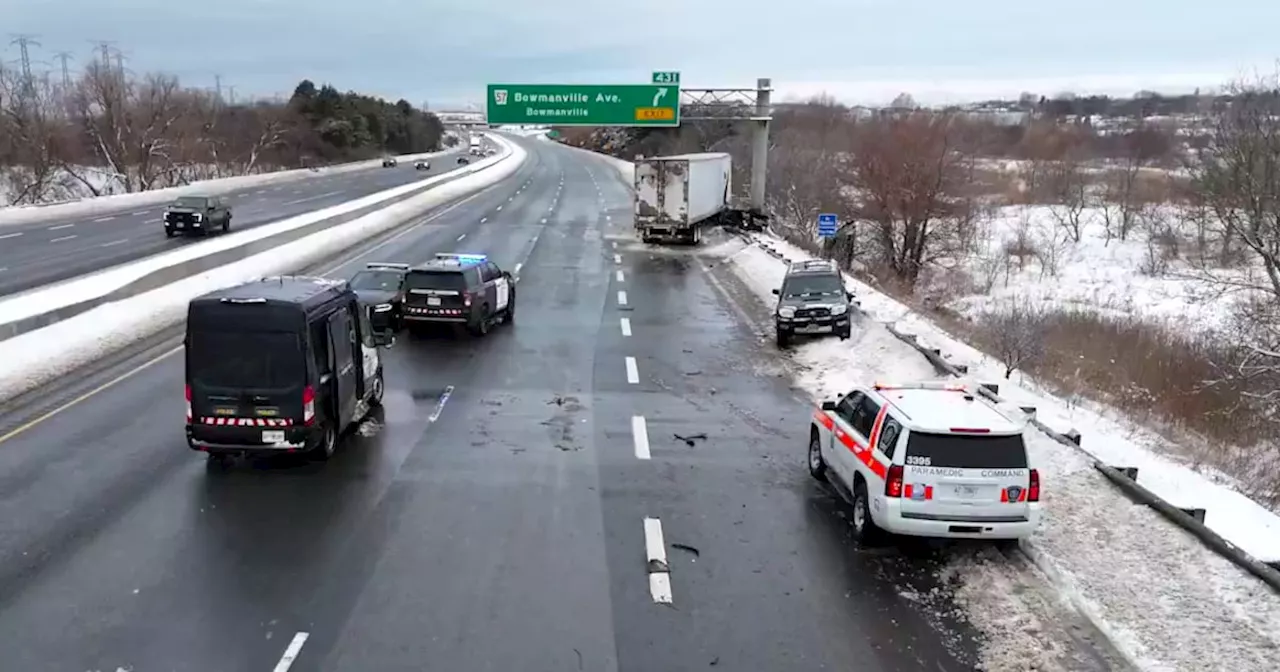 Truck Driver Critically Injured in Highway 401 Collision