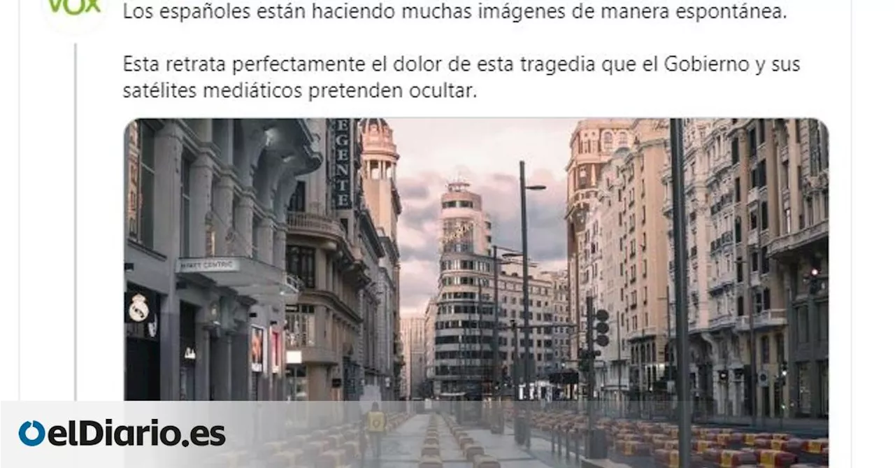 La Justicia condena a Vox a pagar 50.000 euros por usar una foto sin permiso en su montaje de la Gran Vía llena de ataúdes