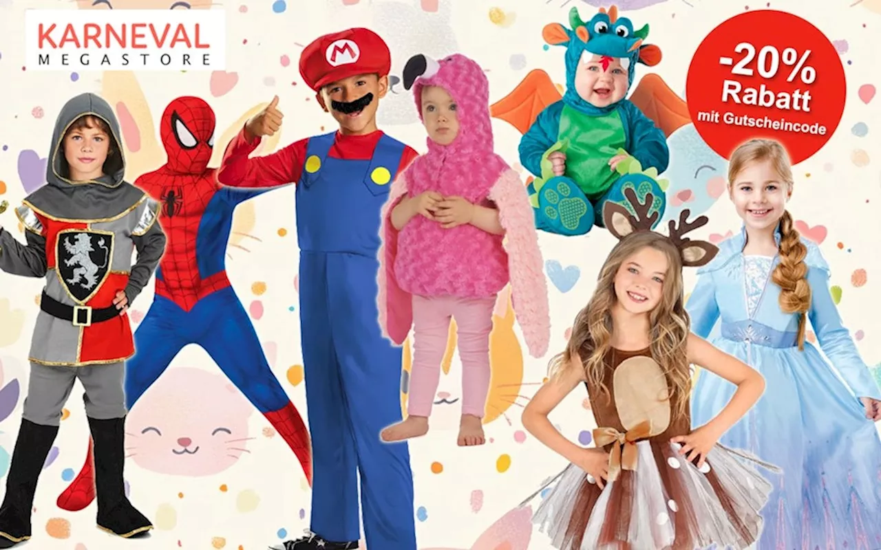 Top Karnevalskostüme für Kinder, Babys & Kleinkinder - 20% Rabatt im Karneval-Megastore!