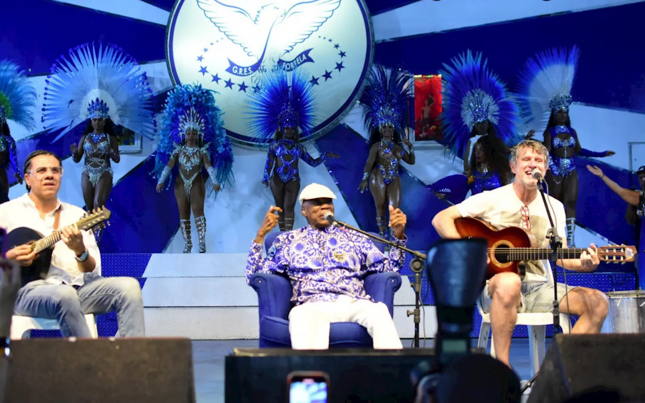 Vídeo! Milton Nascimento canta sucessos e se emociona em ensaio da Portela: 'Dia histórico'