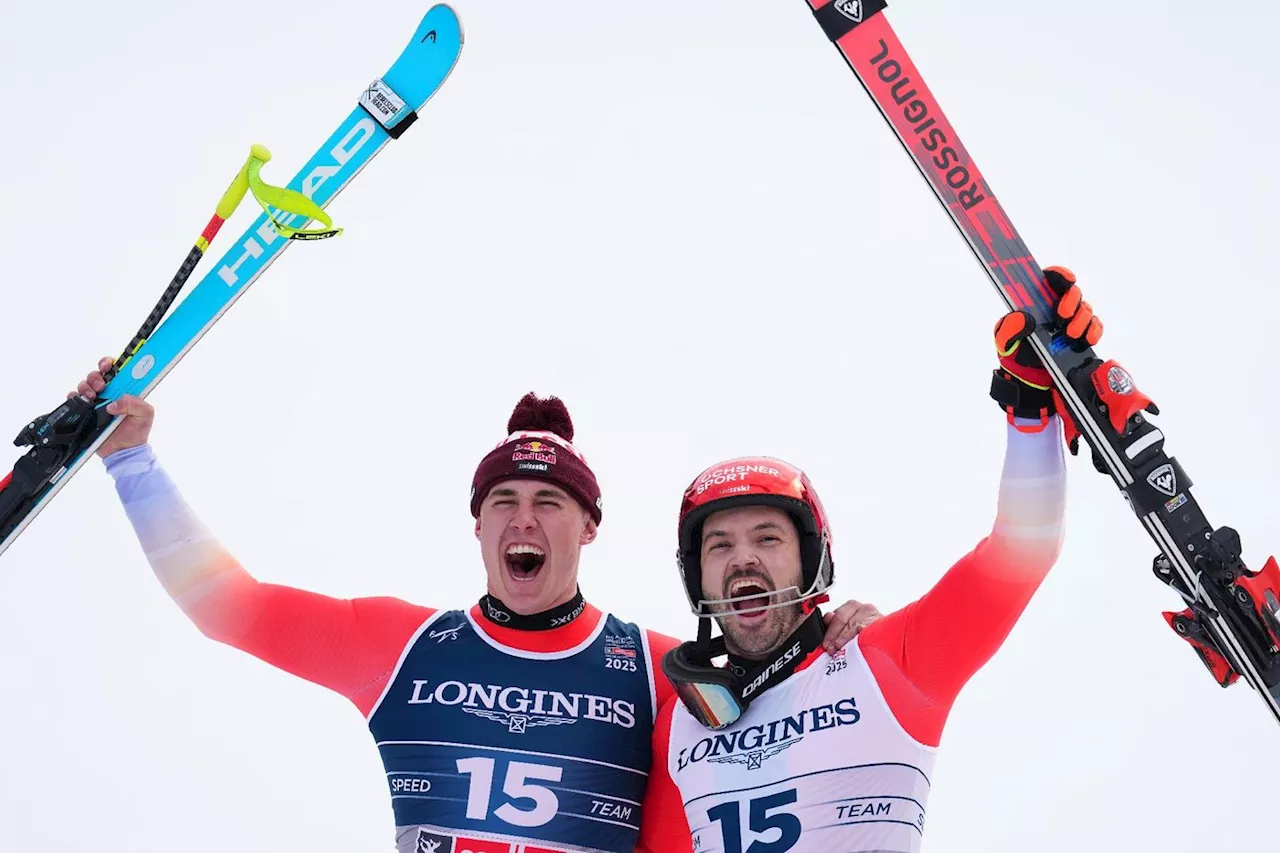 La Suisse domine le combiné par équipes aux Championnats du monde de ski alpin