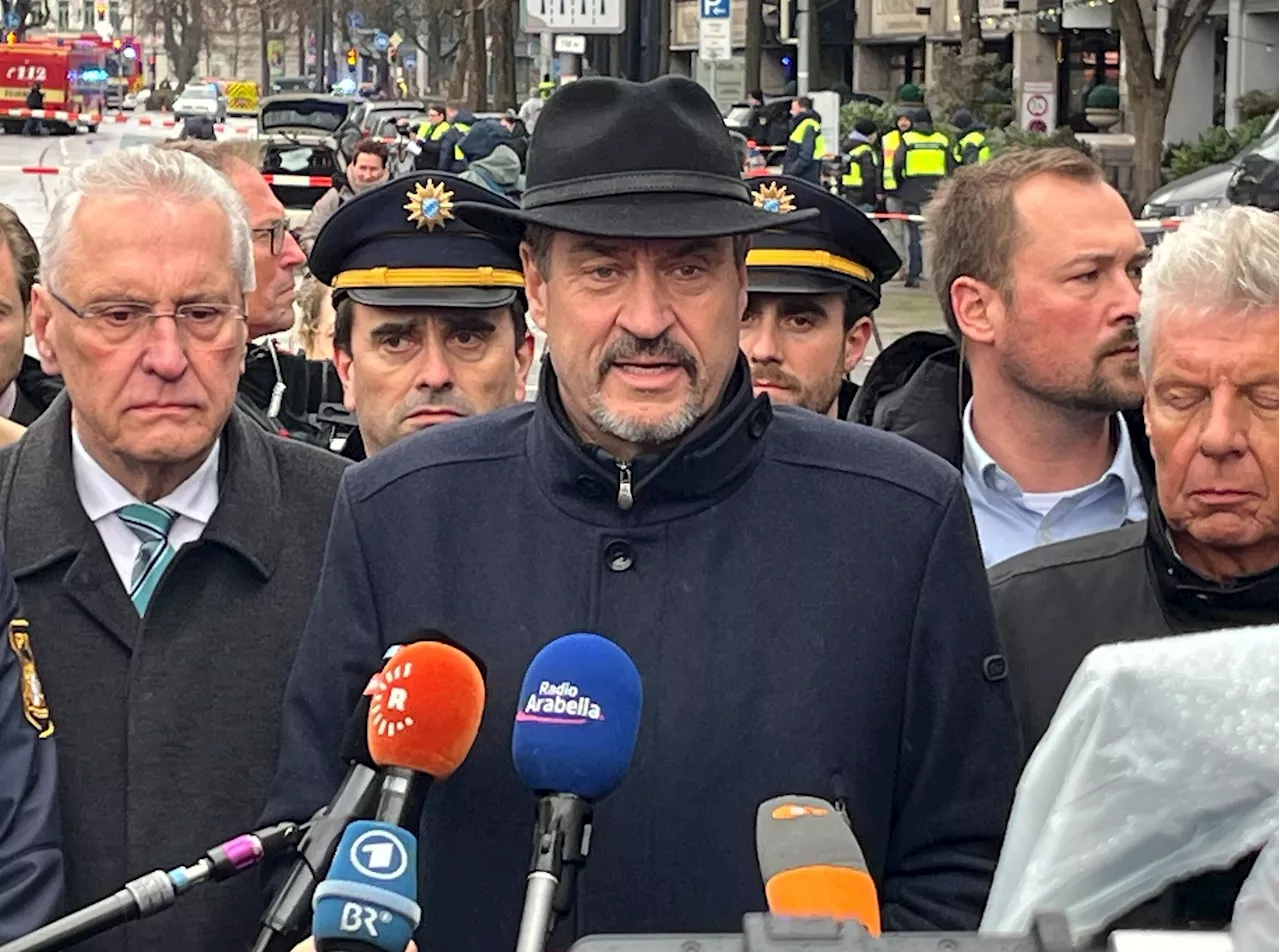 Auto fährt in Demonstrationszug in München - Söder geht von Anschlag aus