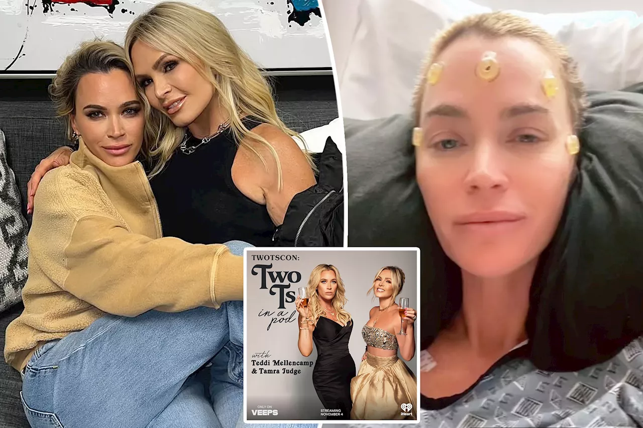 Tamra Judge cries announcing Teddi Mellencamp's podcast break after brain surgery: 'Prayers, please'