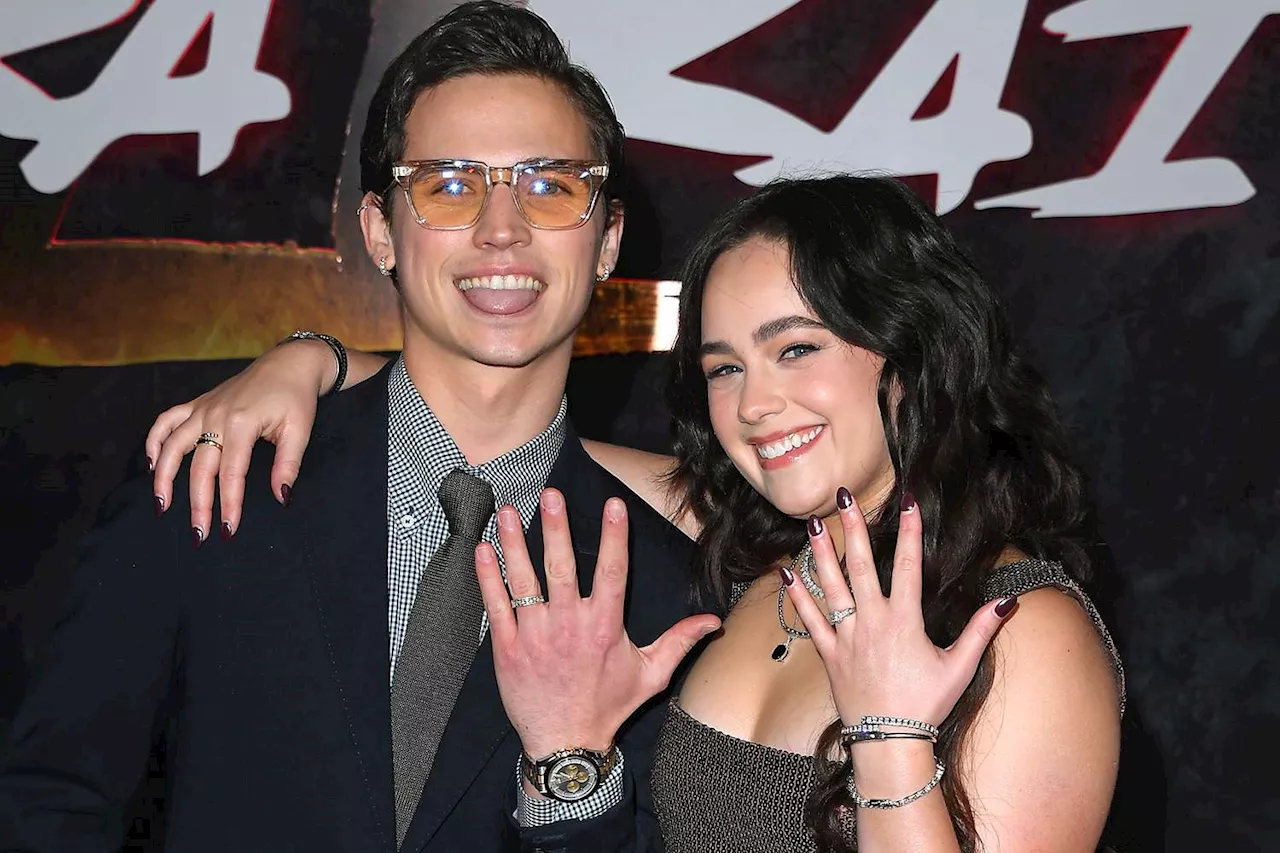 Cobra Kai's Tanner Buchanan and Mary Mouser Confirm Romance with a Kiss and Mystery Matching Rings on That Finger