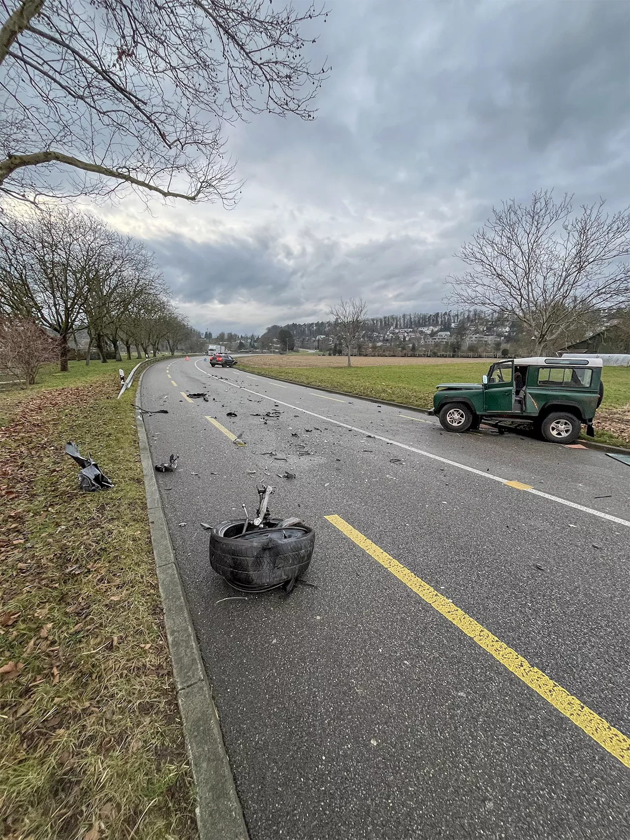 Seitlicher Frontalkollision auf der Birsigtalstrasse in Reinach BL