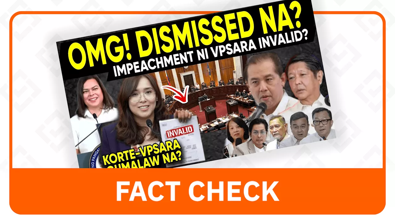 FACT CHECK: No SC ruling declaring Sara Duterte’s impeachment invalid