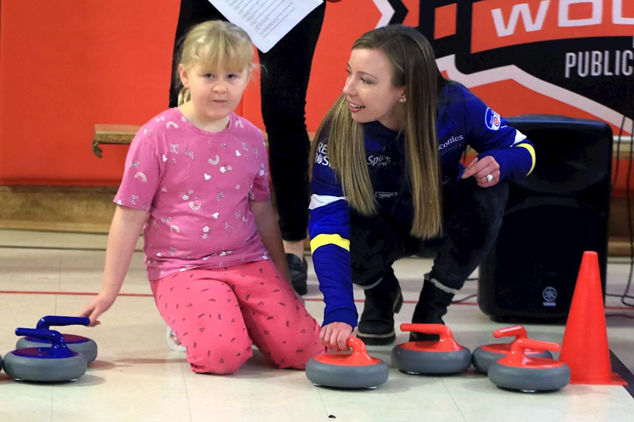 Scotties Stars Visit Westmount Public School, Inspiring Future Curlers