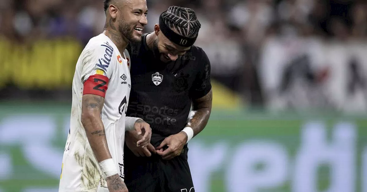 Neymar reencontra Memphis Depay no clássico entre Corinthians e Santos