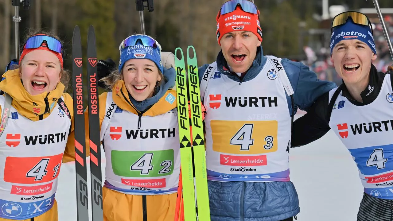 Deutsche Biathlon-Mixed-Staffel startet mit Bronze in die WM