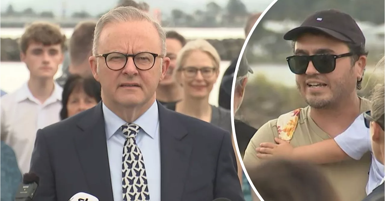 Prime Minister Anthony Albanese heckled by residents opposed to offshore wind farms