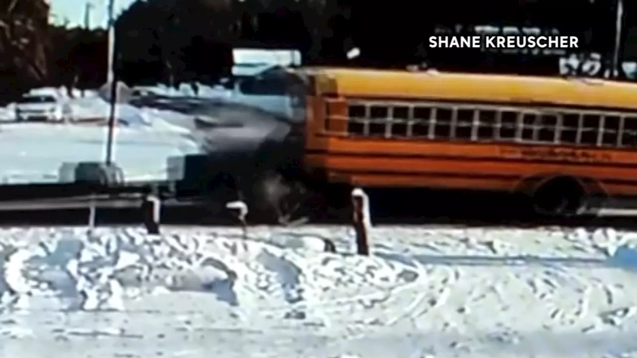 School Bus Crash Caught on Camera in Wisconsin