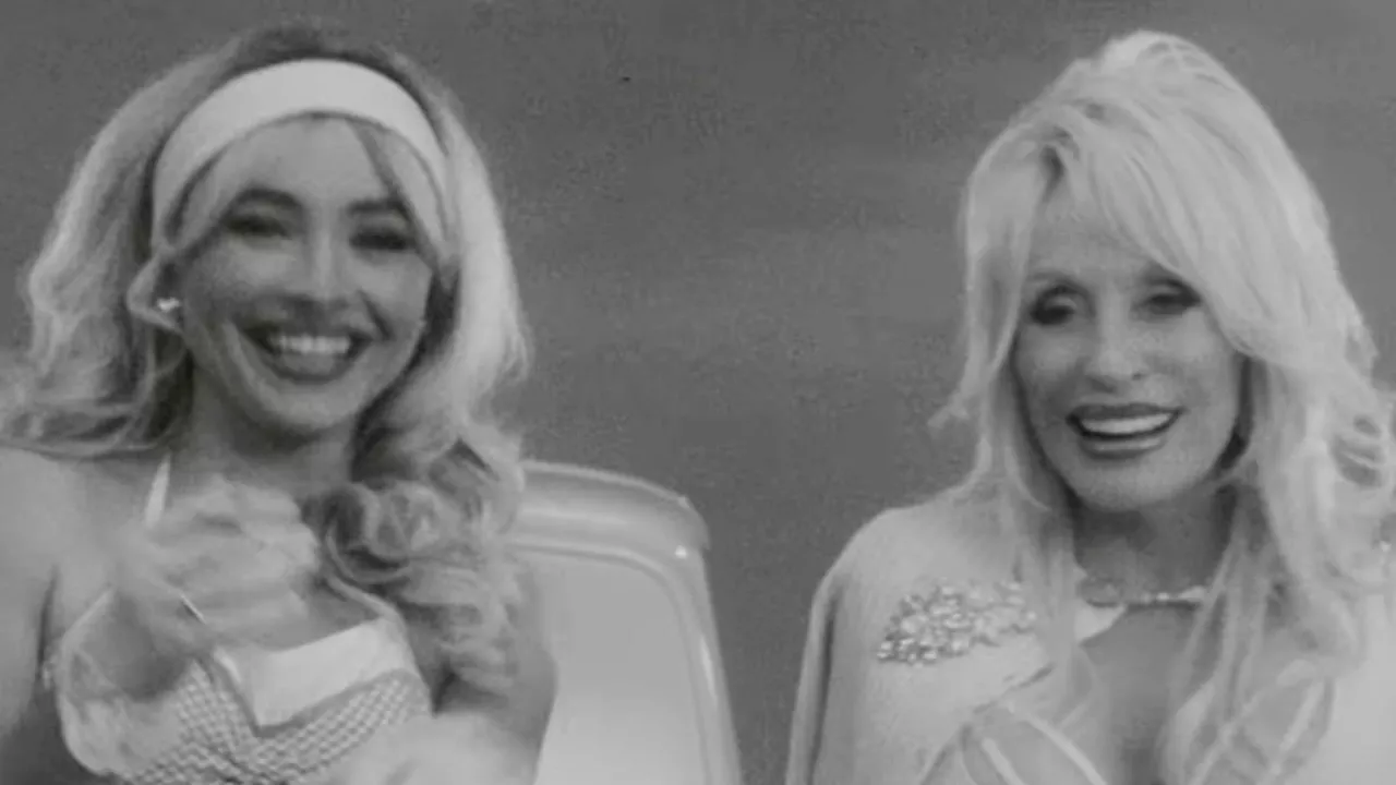 Sabrina Carpenter and Dolly Parton channel Thelma & Louise in vintage-inspired music video for new...