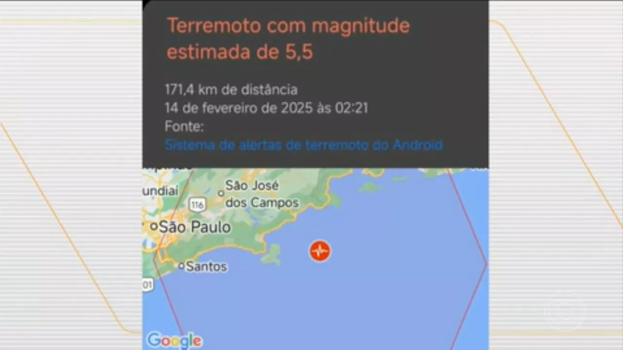 Moradores relatam susto com alerta do Google sobre terremoto no Litoral de SP: 'Fiquei intrigada'