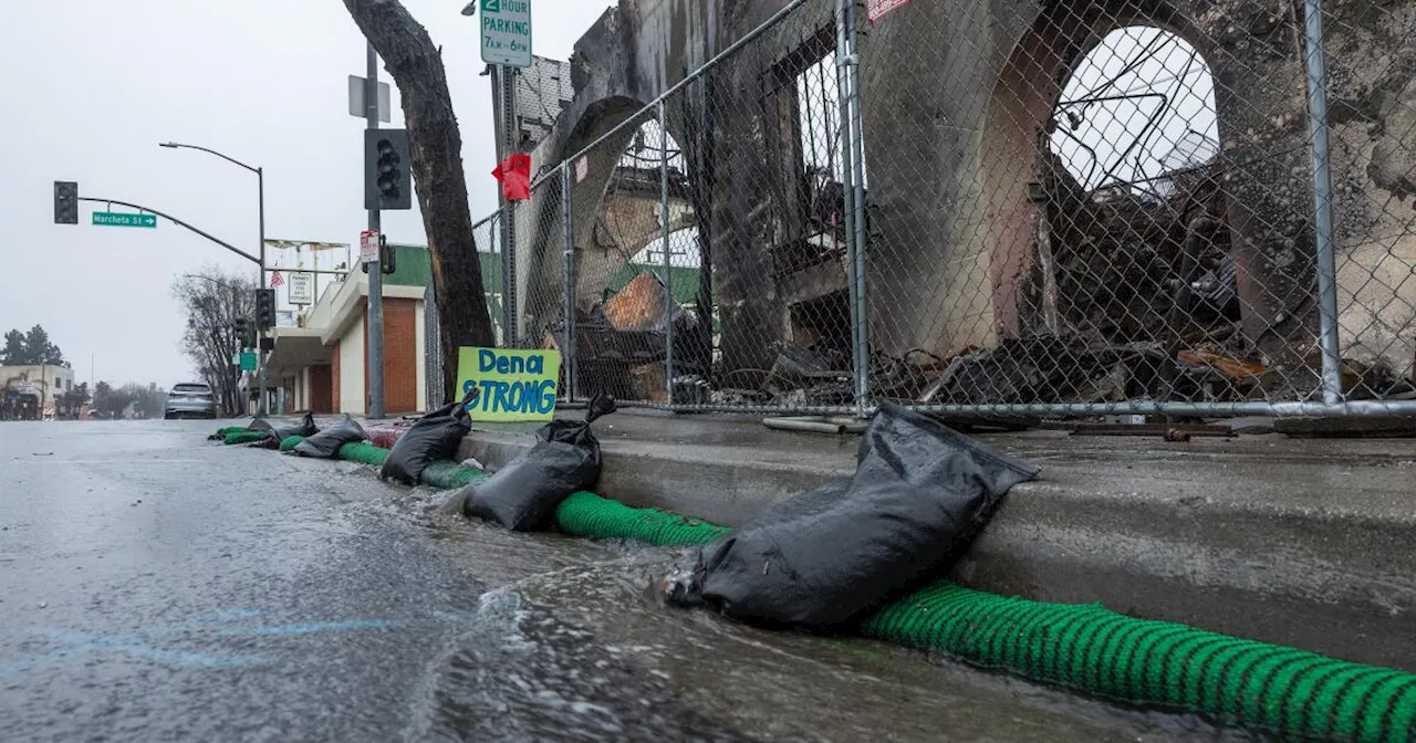 Atmospheric River Brings Rain and New Evacuations for Fire Victims