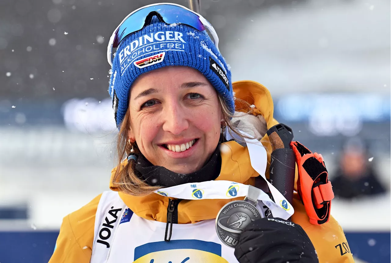 Franziska Preuß holt nach zehn Jahren wieder WM-Silber im Biathlon - Gold nur knapp verfehlt 