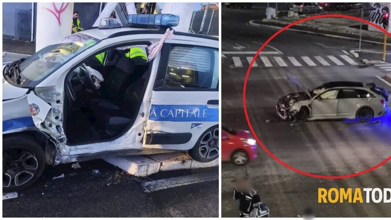 Incidente in Via Casilina: Audi contro Panda della Polizia Locale