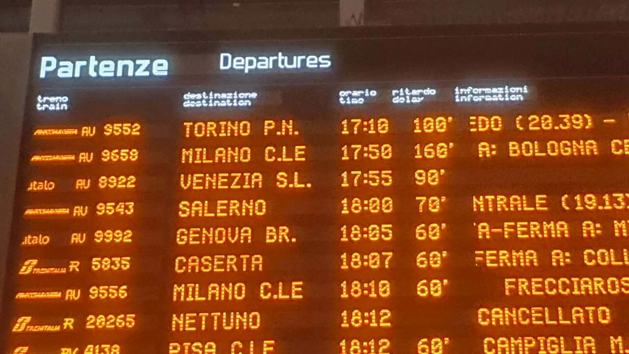 Ritardi ferroviari in Italia: guasto a un Frecciarossa causa caos sulla linea Bologna-Firenze