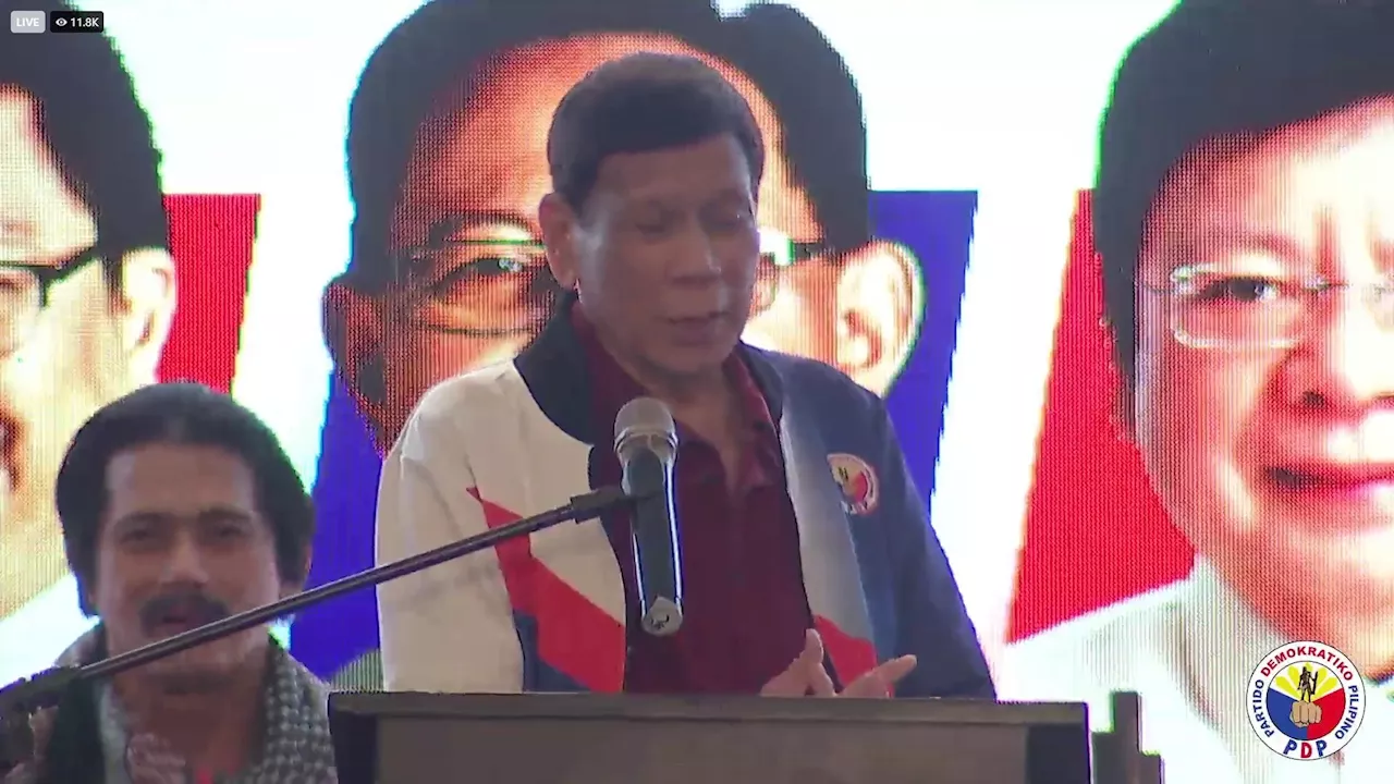 Duterte Jokes About Killing Senators to Help PDP-Laban Candidates