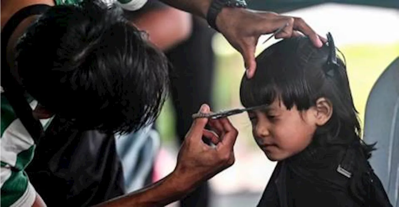 Parents Rush For Free Haircuts and School Supplies Ahead of 2025 School Session