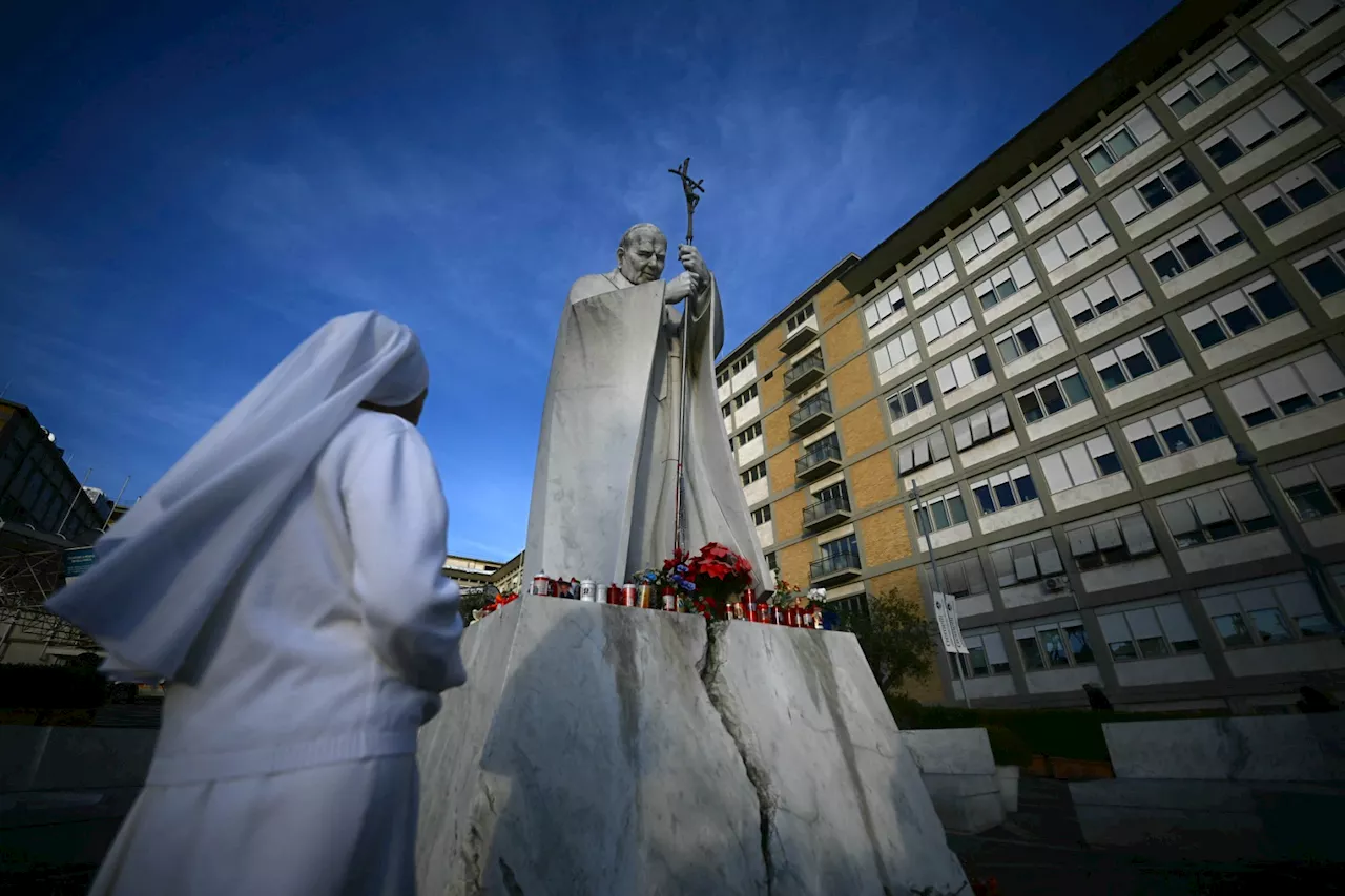 Vatican says ‘stable’ Pope Francis watched Sunday mass on hospital TV