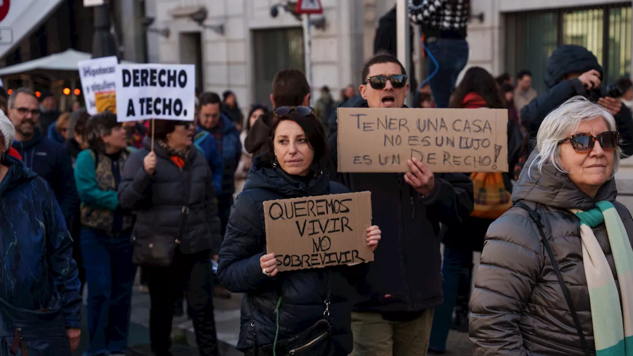 Multitud de Inquilinos Toma las Calles en España Exigiendo Vivienda Digna