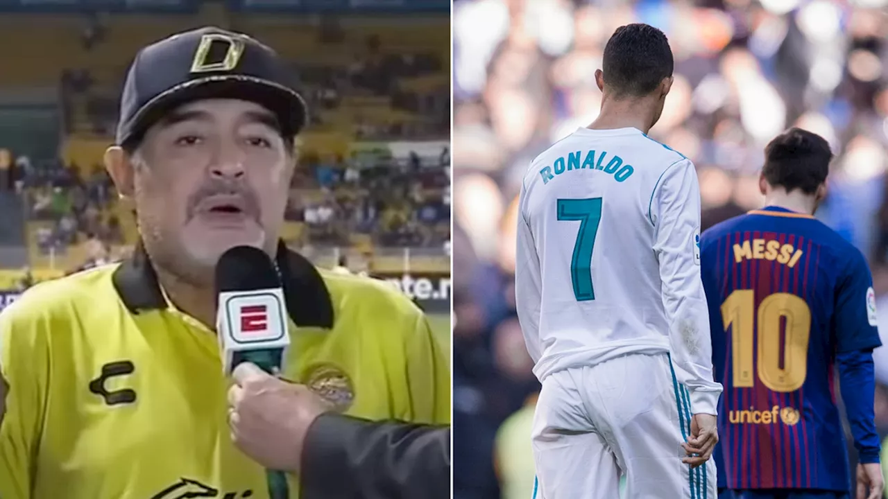  Diego Maradona snubbed Ronaldo and Messi when settling GOAT debate