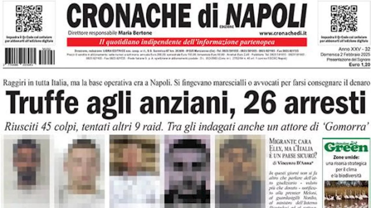 Cronache di Napoli apre: 'Il Napoli nella tana della Roma per tentare la fuga'